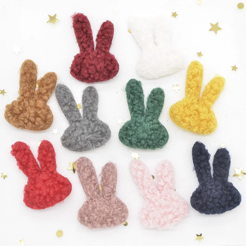 20Pcs Soft Teddy Plush Padded Patches Kawaii Rabbit Applique for DIY Clothes, Hat, Bag, Woolen Gloves, Socks Sewing Ornament