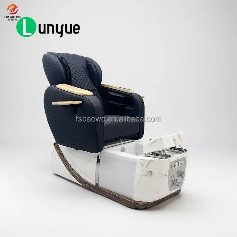 Custom Luxury Electric Spa Pedicure Chair High Density Foam Adjustable Recliner With LED Light Massage Kneading Function For