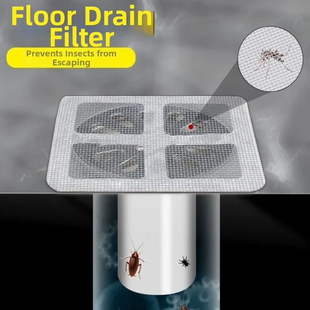 10/30/50pcs Disposable Shower Drain Hair Catcher Mesh Design Firmly Adhered Floor Sink Strainer Replaceable Shower Drain Covers