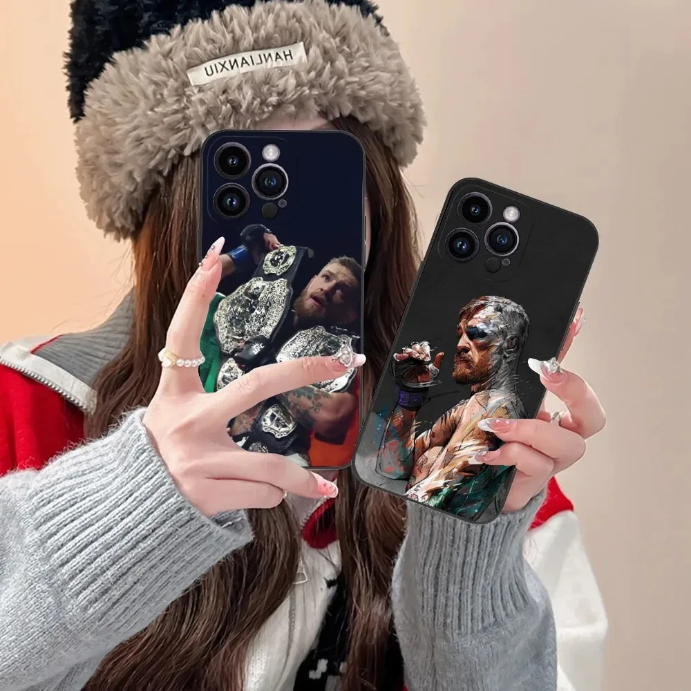 Conor McGregor Phone Case For iPhone 16,15,14,13,12,11,Plus,Pro Max,XS,X,XR,SE,Mini,8,7 Soft Silicone Black Cover