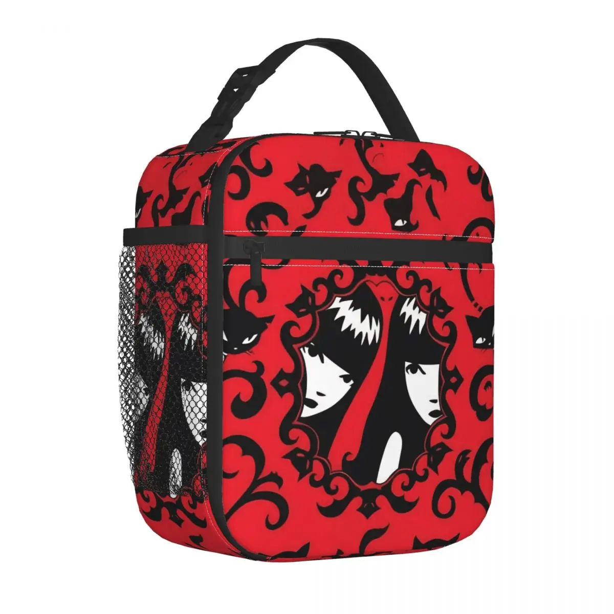 E-Emily The Strange Funny Printing Insulated Lunch Bags Large Meal Container Thermal Bag Tote Lunch Box Beach Picnic Men Women