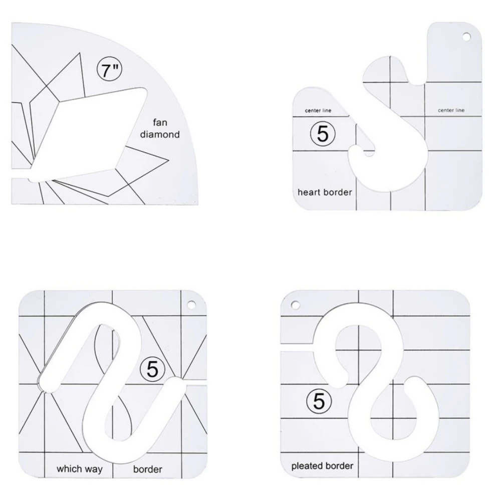 Quiltwerkzeuge Patchwork Lineal Vorlagen Set DIY Bekleidung Nähzubehör Schablone Styling Werkzeug Acryl Handwerk handgefertigt