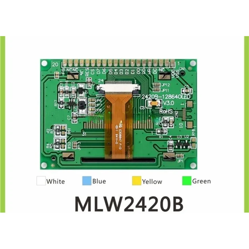 Параллельный/SPI/I2C OLED12864 2,4-дюймовый графический матричный модуль 128X64OLED SSD1309