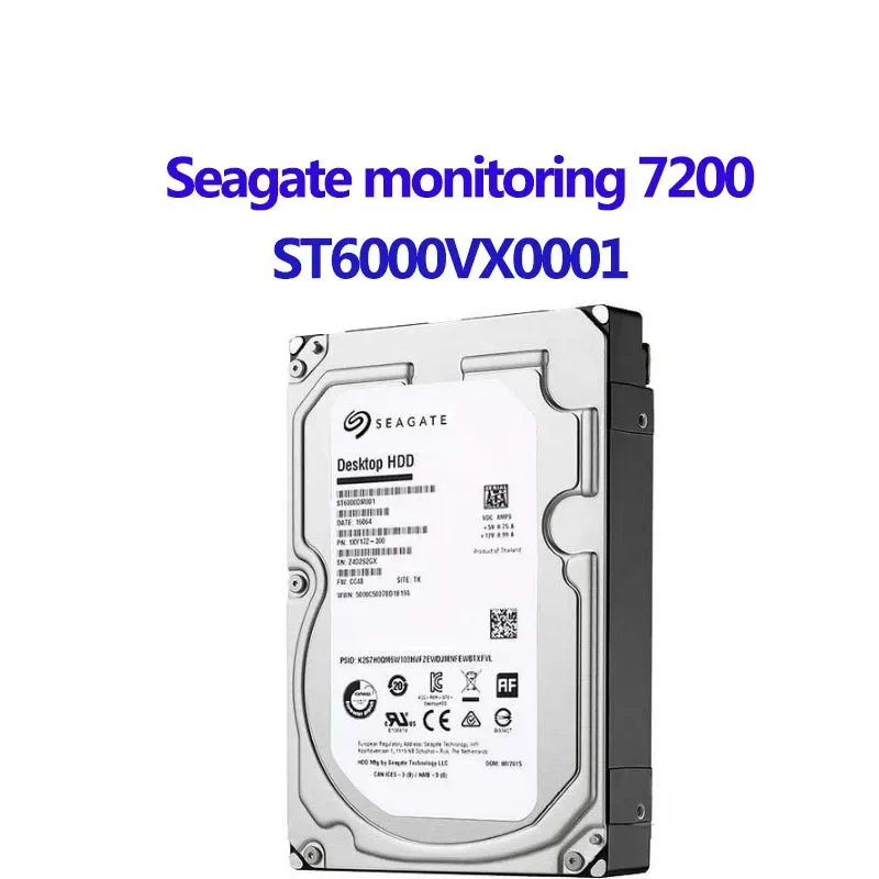 

Жесткий диск Seagate ST6000VX0001 для настольного ПК HDD. 2,5 дюйма 6 Тб 256 SAS 7200 МБ об/мин SATA ST6000VX0001