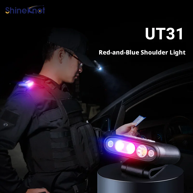 SHINEKNOT Red Blue Three Light Source Multifunctional Clip Cap Light Intelligent Sensing Shoulder Light LED Headlight Type-C