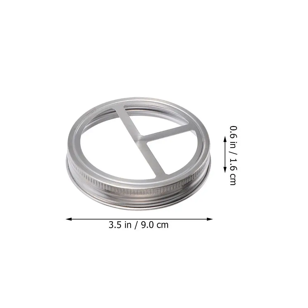 3Pcs Stainless Steel Mason Jar Toothbrush Bottle Lid Wide Mouth Reusable Divided Holder for Toothbrushes Toothpaste Razors - view 2