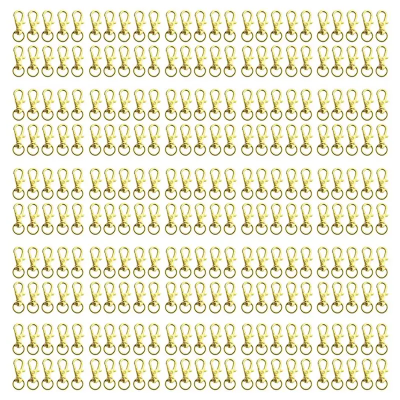new-250個入り-スイベルクラスプ-ランヤードスナップフック、メタルスイベルランヤードスナップフック-ロブスタークロークラスプ-ゴールド