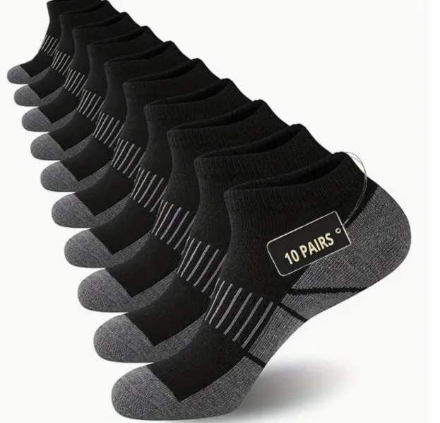 6 Pairs Ankle Athletic Running Socks Cushioned Cotton Breathable Low Cut Sports Tab Socks For Men And Women