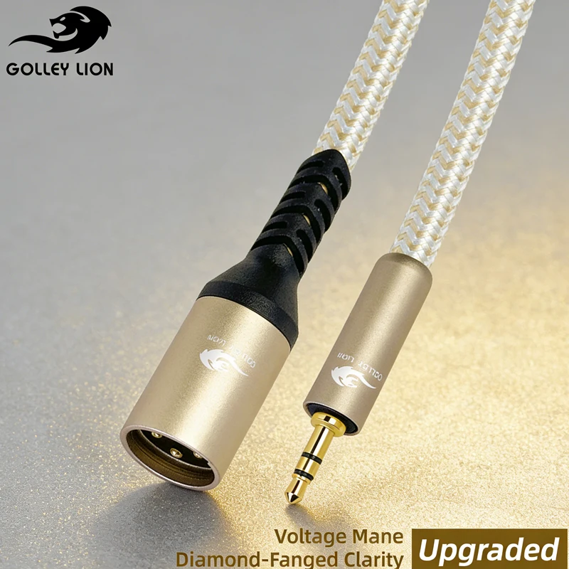 Aux 3.5mm Male to XLR 3-Pin Male Plug Audio Cable XLR to 1/8'' Mini Jack 3.5mm Unbalanced Converter Cord for Speaker