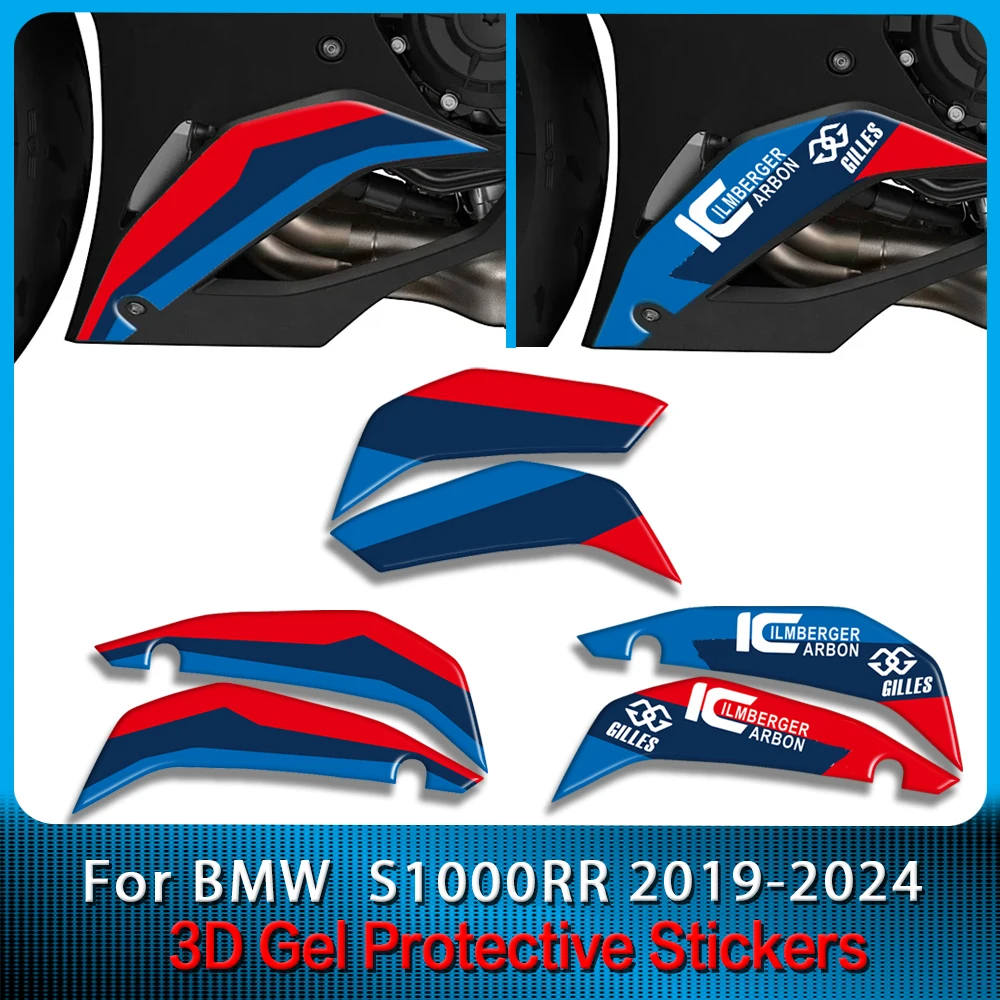 

Для BMW S1000RR M1000RR M Motorsport 2019 2020 2021 2022 2023 3D гелевый спойлер двигателя защитная наклейка защитная наклейка для краски