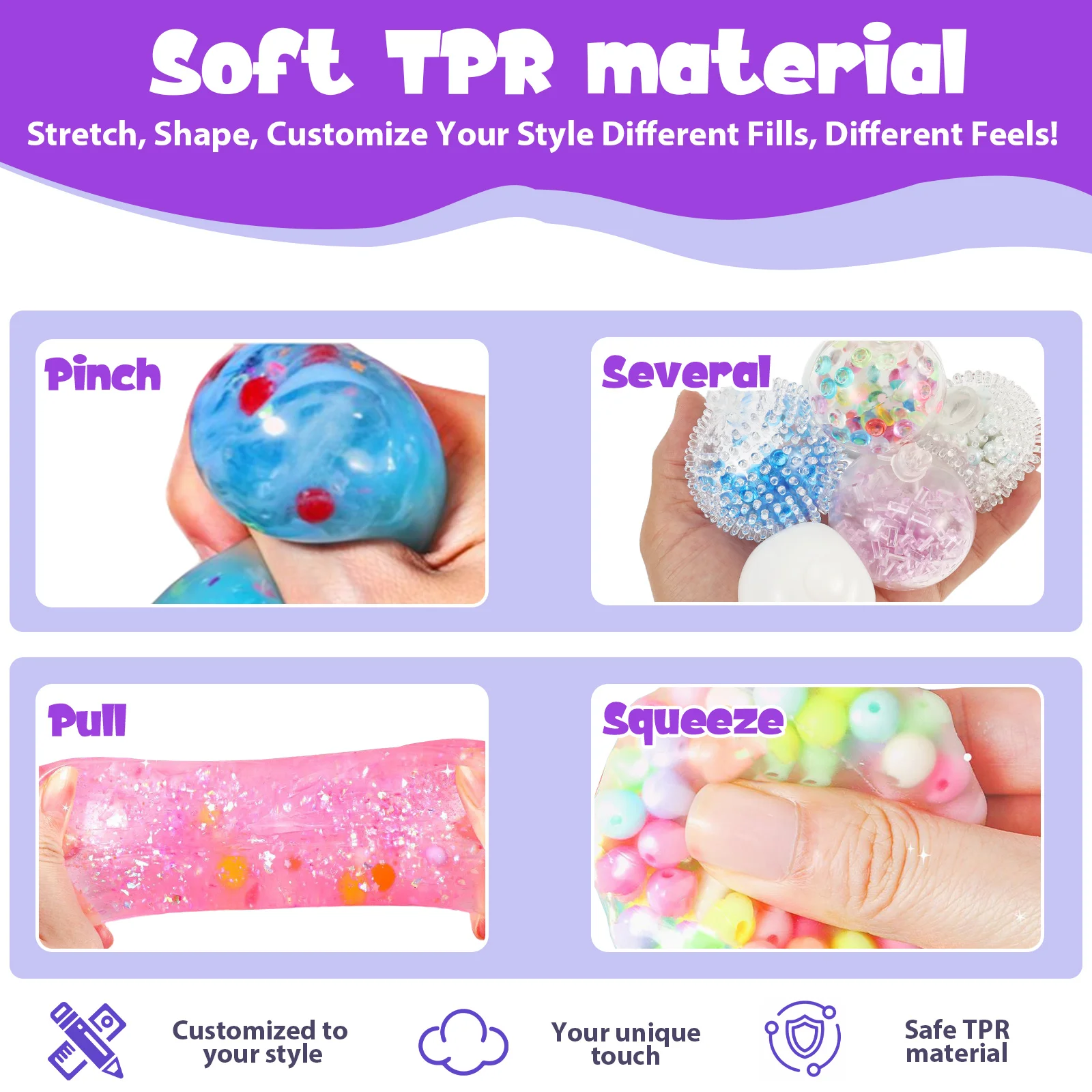 1 Set DIY Stressball-Bastelset: Handgemachtes Squishy-Angstlinderungsspielzeug mit Expander-Werkzeugen – Weiches DIY-Stressball-Kit für Erwachsene zum Basteln – Detail 6