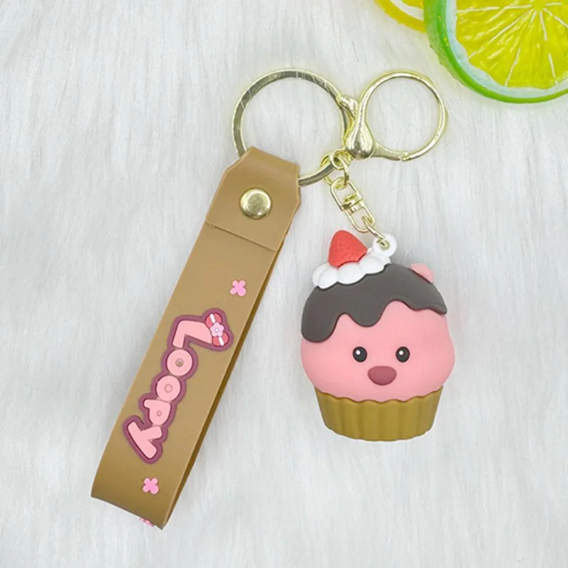 Cartoon Zanmang Loopy Kids Toys Pendant Kawaii Anime Beaver Creative Schoolbag Car Key Couple Pink Key Chain Gift Birthday Gifts