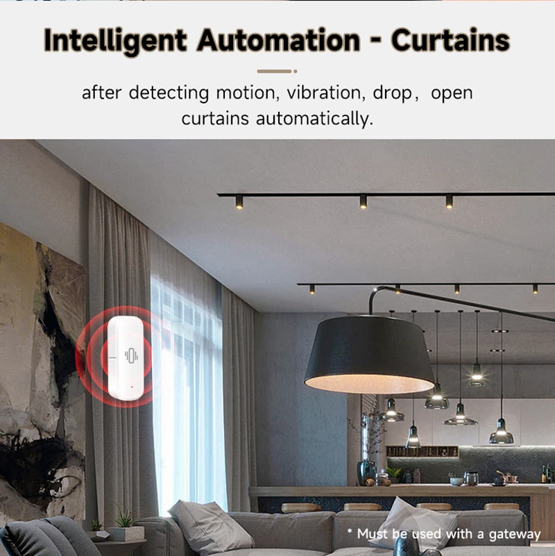 Tuya Smart Zigbee Vibration Sensor Smart Home Door Window Break Burglar Detection  Security Alarm System Smart Life APP