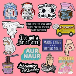 Cute Duck Quote Series Pins Cute Cartoon Quotation Badge Brooch for Clothing Enamel Pin Women's Badges Jewelry Accessories Gift