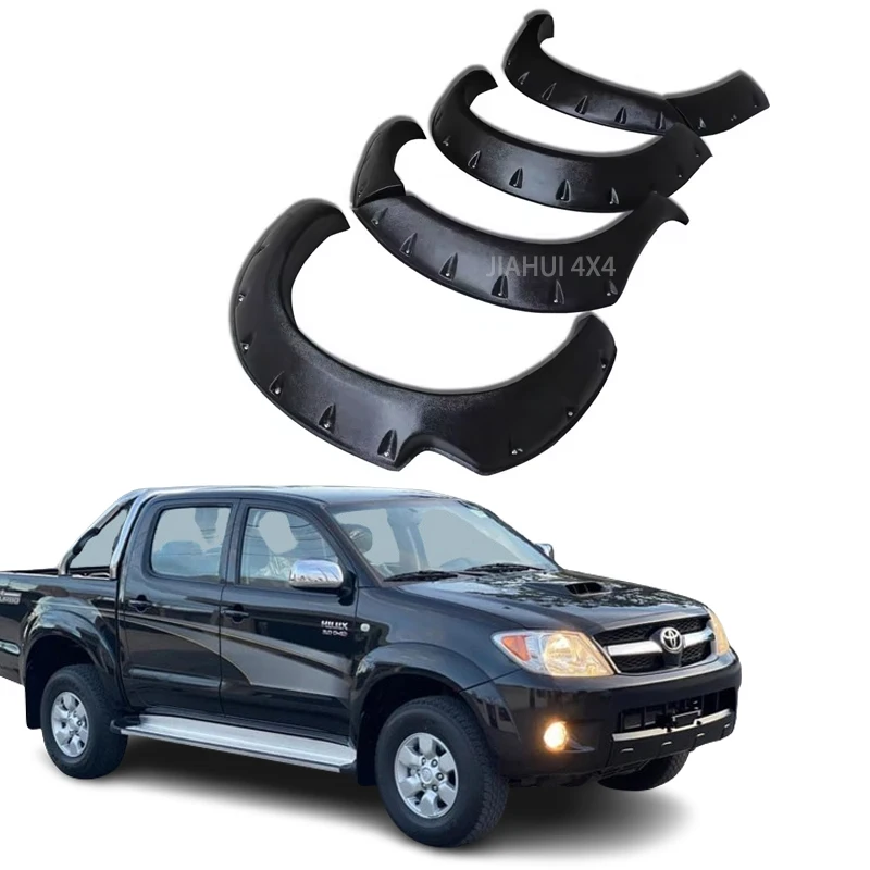 

TEXTURED BLACK FENDER FLARE BOLTS STYLE WHEEL ARCHES FOR TOYOTA HILUX 2005 2006 2007 2008 2009 DOUBLE CABS 4WD ACCESSORIES