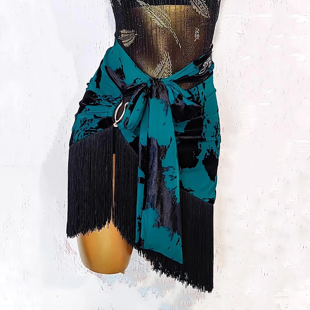 تنانير الرقص اللاتينية شرابة أداء المرأة السالسا رومبا سامبا ممارسة تنورة مرحلة Dancewear