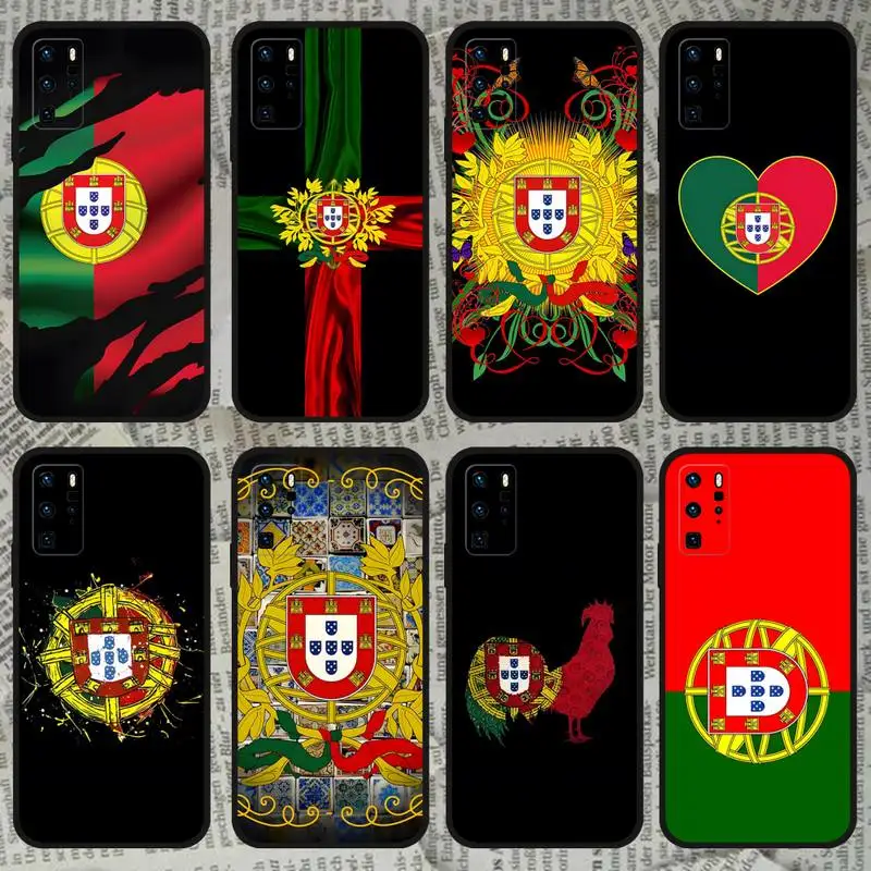 Portugal National Flag Phone Case For OPPO Find X5 X3 X2 A93 Reno 4 3 Pro A94 A75 A74 A72 A53 A52 Black Soft Silicone Case