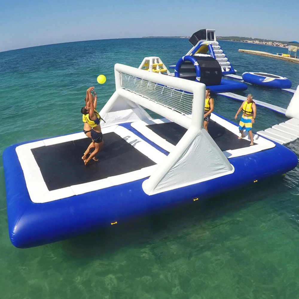Customized Size Inflatable Volleyball Court Safe and Smooth Volleyball Field  Game Inflatable Water Volleyball Court