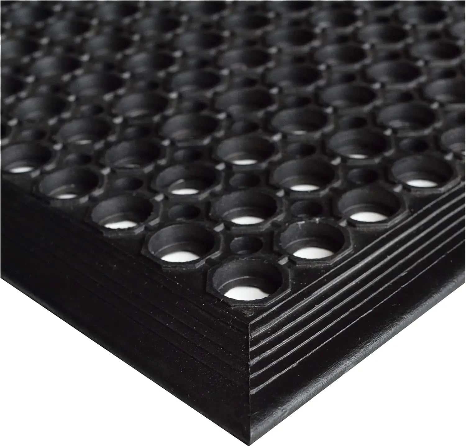 

Anti-Fatigue Outdoor Rubber Drainage Mat 3'x5' Black Non-Slip Heavy Duty for Restaurant Bar