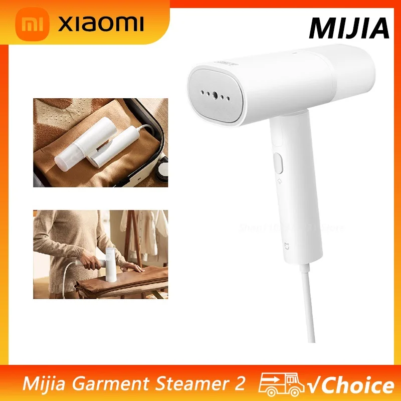 XIAOMI MIJIA مُبخّر ملابس محمول باليد 2 حديد منظف بخار كهربائي منزلي محمول قابل للطي إزالة العث مكوّاة مسطحة