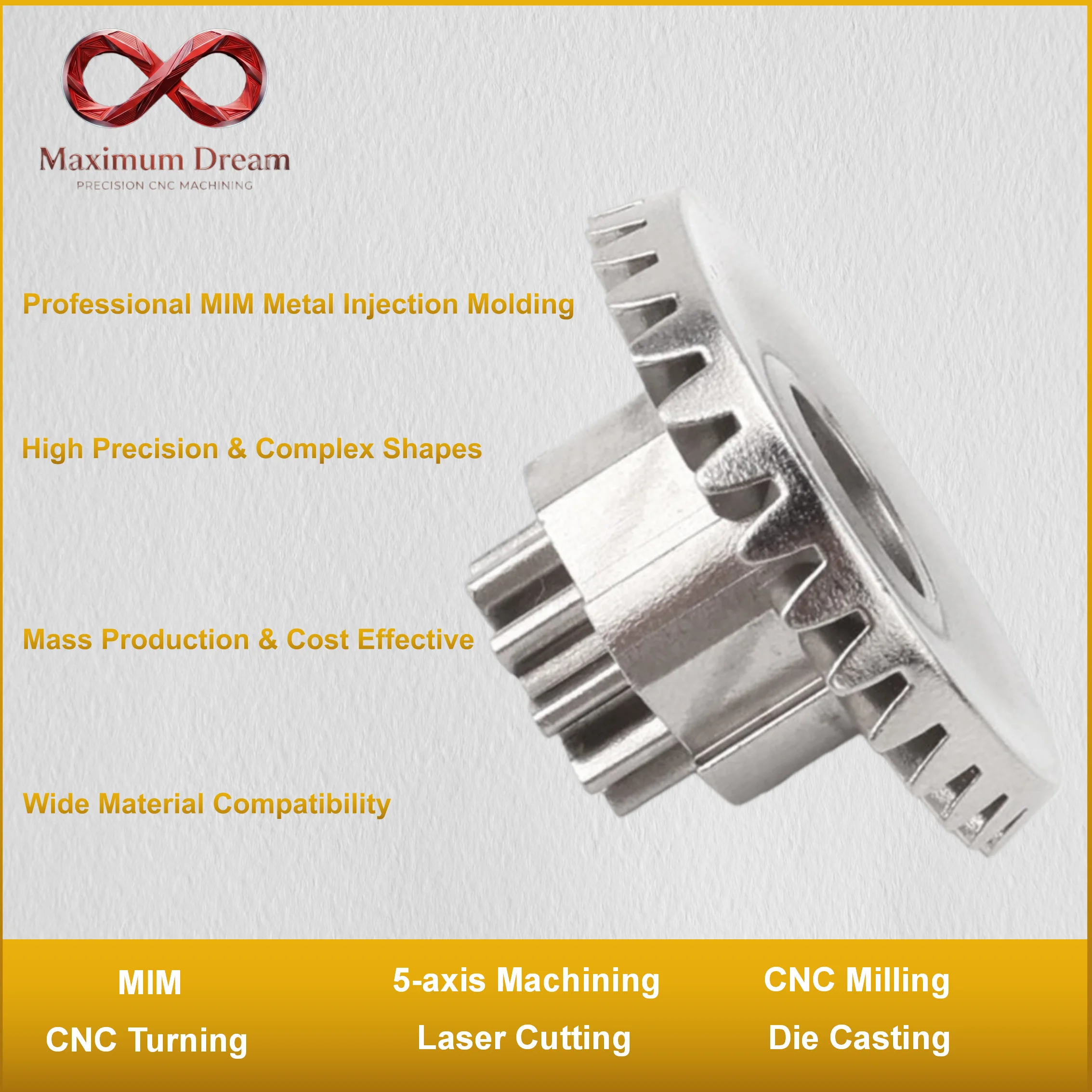 Custom MIM Metal Injection Molding Service 316L 17-4PH Stainless Steel Precision Sintered Parts