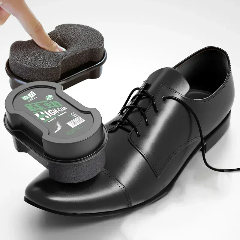 1-4 stuks snelle schoenpoetsreiniger leer verhelderende reinigingsborstel dubbelzijdig sponsonderhoud kleurloze vloeibare schoenenwas