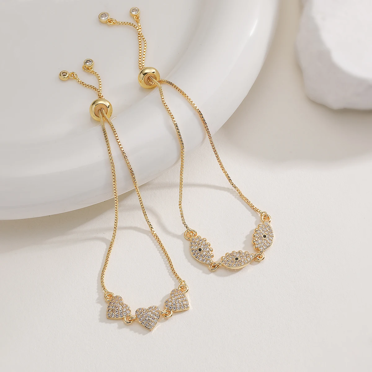 NEWBUY 2025 جديد وصول العصرية الذهب اللون AAA تشيكوسلوفاكيا الزركون البطانة عين الشر القلب أساور ساحرة للنساء هدية قابل للتعديل #3