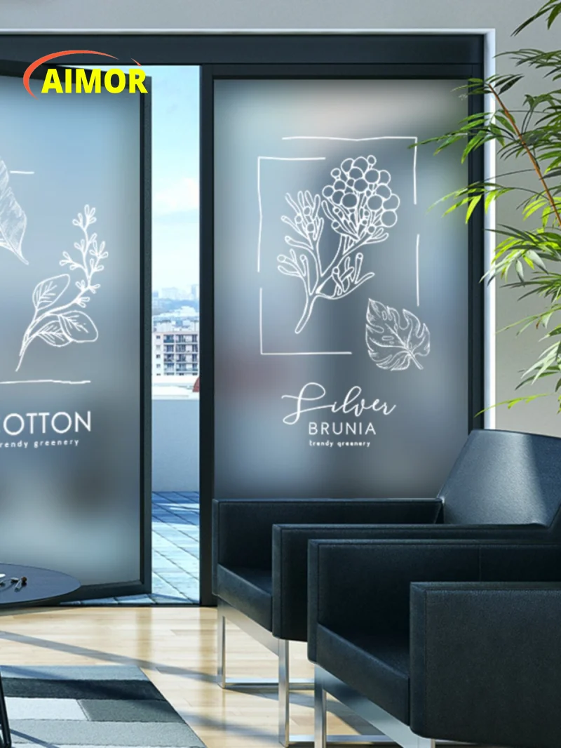 Decorative Stickers Custom Display Frosted Window Privacy Film Glass Advertising Printing Image Print LOGO Office Partition