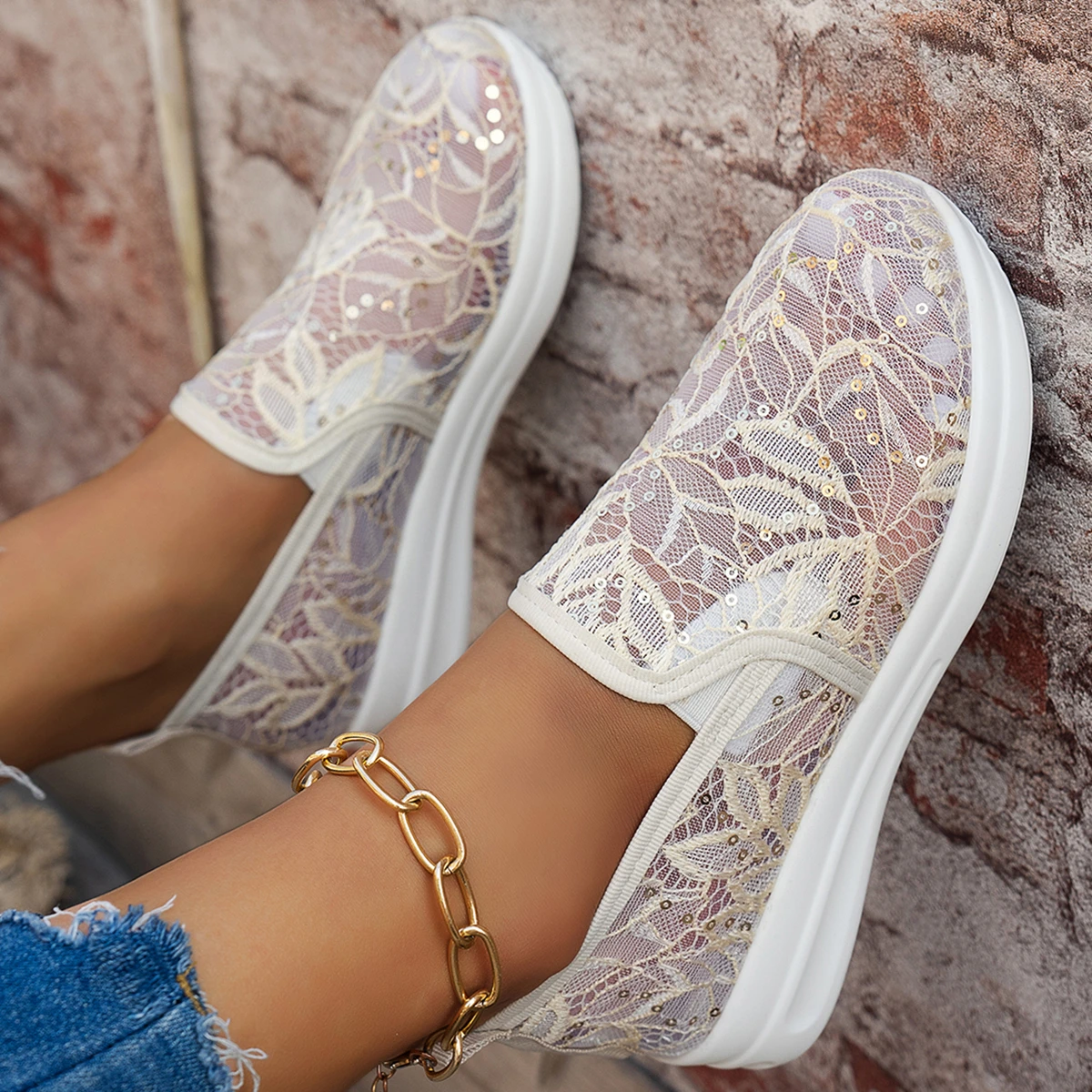 

New Style Women Wedge Platform Sneakers Rubber Leather High Heels Lace Up Shoes Pointed Toe Height Increasing Zapatos Mujer