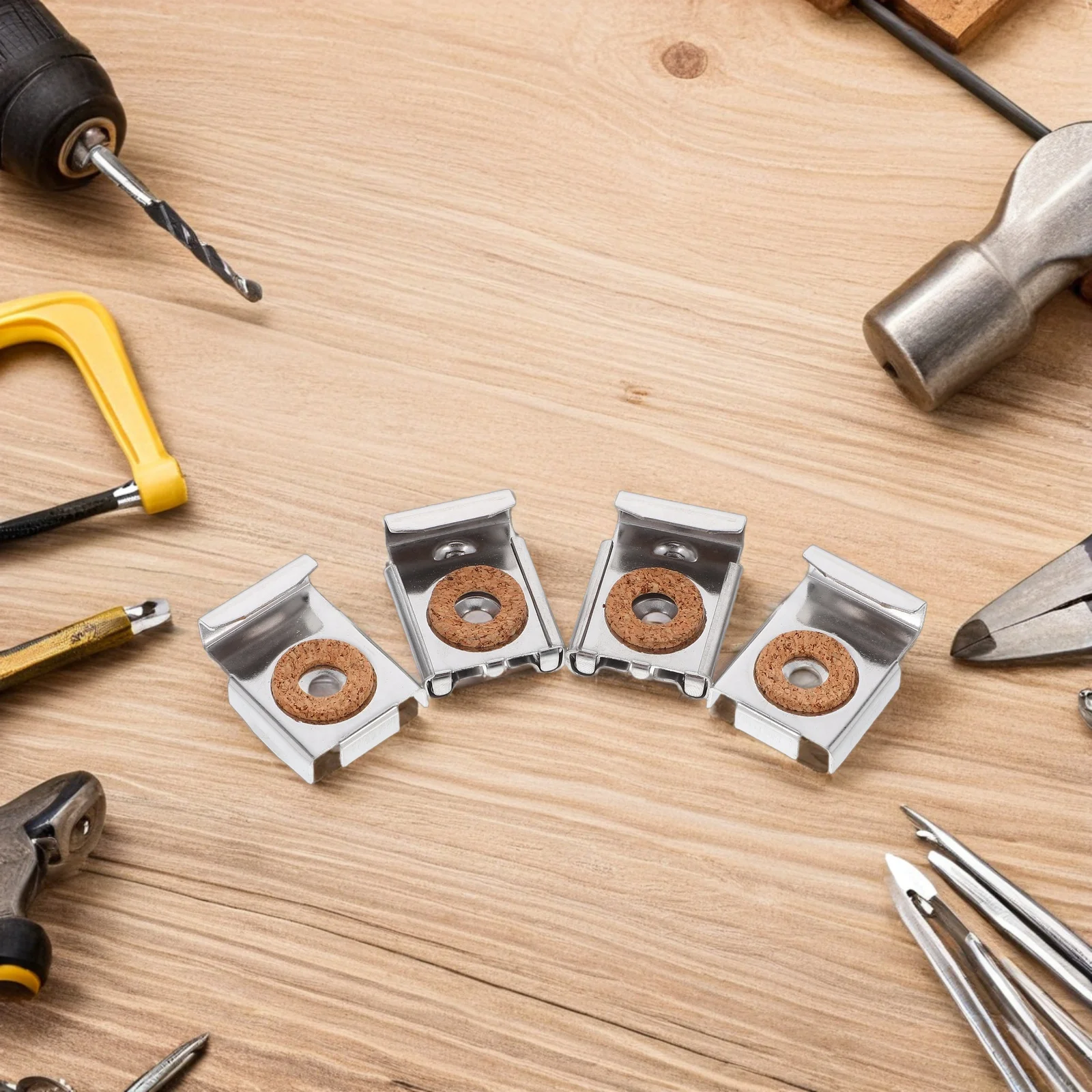 

1Set Stainless Steel Mirror Mounting Clips Square Shape Frameless Mirror Brackets Heavy Duty Hardware Fitting for Home Office