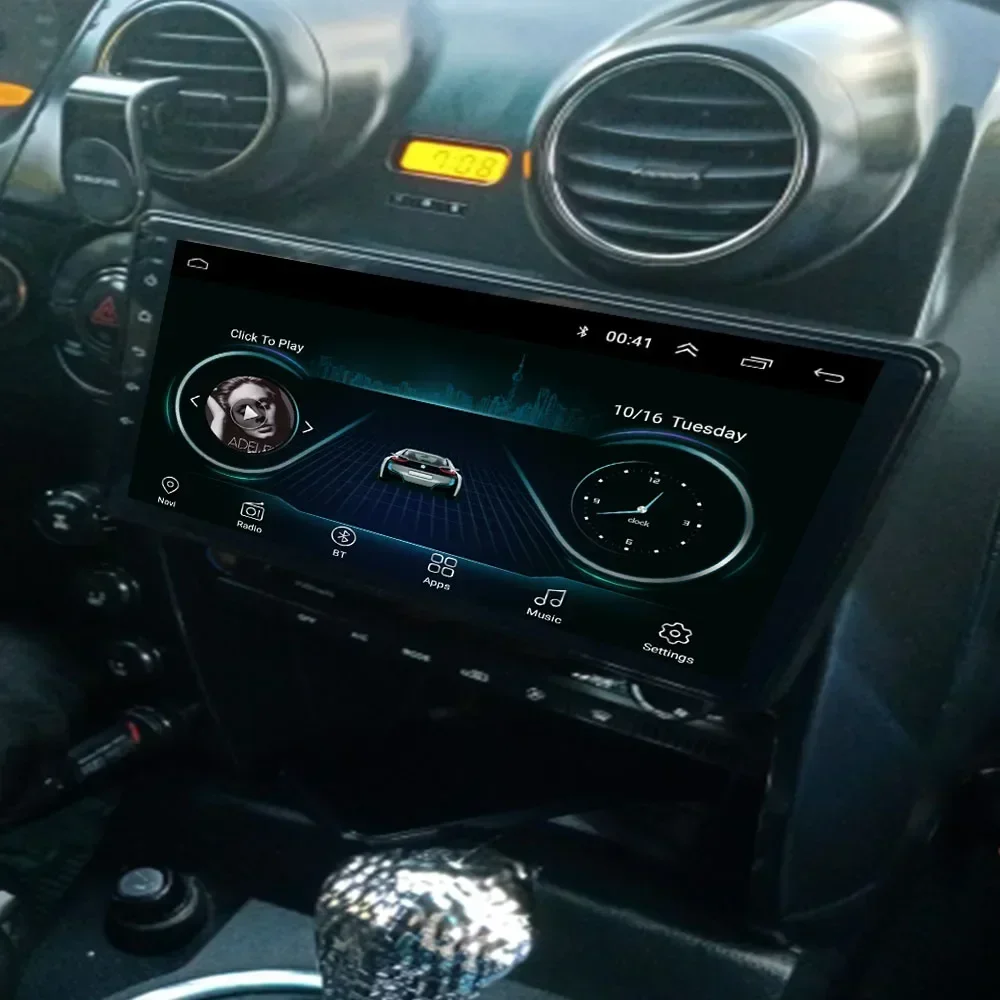 Autoradio Android 13, 8 cœurs, 9 ", navigation GPS, BT, CarPlay, stéréo, lecteur vidéo, audio, avec commandes au volant, pour voiture Ssangyong 4.0 sur Actyon (2005-2011)