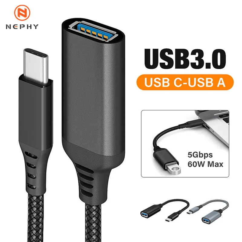 High quality OTG Type C To USB 3.0 Adapter USB C To USB A Female OTG Cable For Phone PC Tablet U Disk Data Transfer Connector