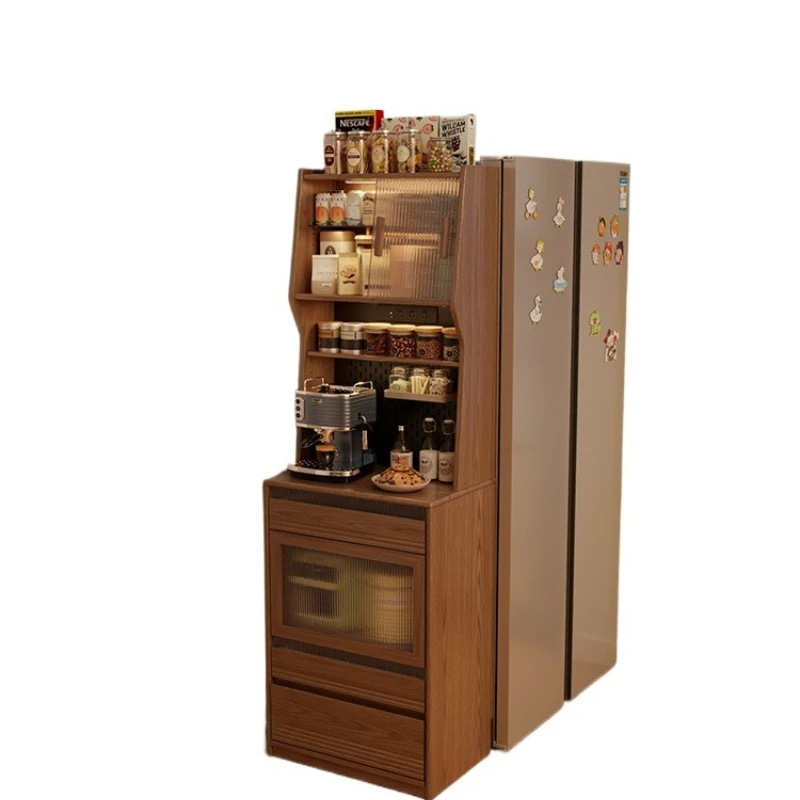 

Высокий шкаф для небольшой квартиры из массива дерева, встроенный кухонный шкаф для хранения у стены