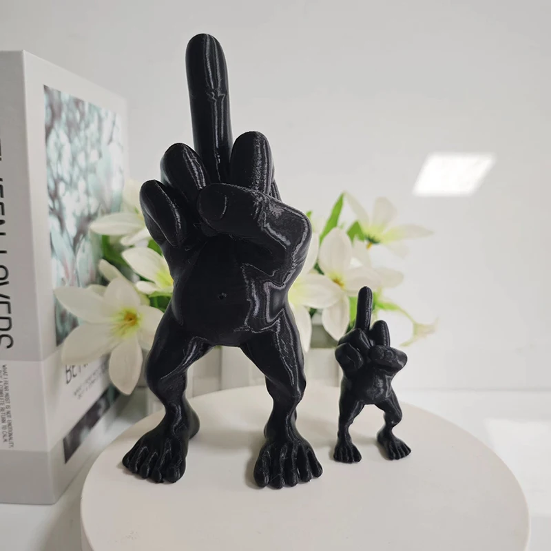 1Pc 3D Printed Desktop Decorations Middle Finger Figure With Legs Refers To Funny Office Desk Ornaments Funny Toys