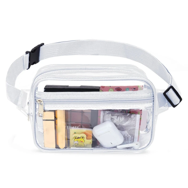 Clear PVC Purse Transparent Beach Bag Crossbody Purse Bag Adjustable Strap Clear Purse Chest Purse for Concerts, Sports