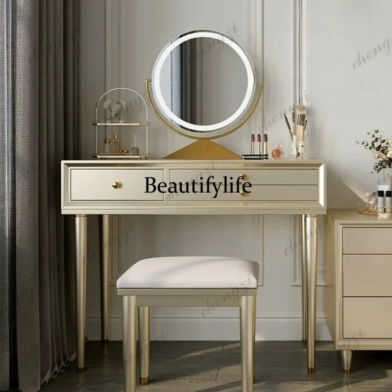 K182 Light luxury American style solid wood dresser stool set bedroom dressing table makeup vanity desk Toiletries tables furnit