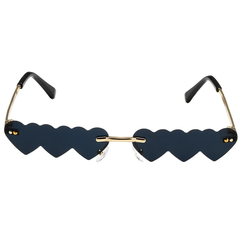 

Small Personality Sunglasses Women Rimless Love heart Sun Glasses for Women Fashion style Red Pink Female UV400 Glasses