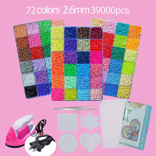 Hama Beads Box Embalagem Thermal mosaic Ferro Educação Beads, Ironing beads Fuse Beads Brinquedo DIY, 24 48 72 Cores 2.6MM 5MM - Image 34