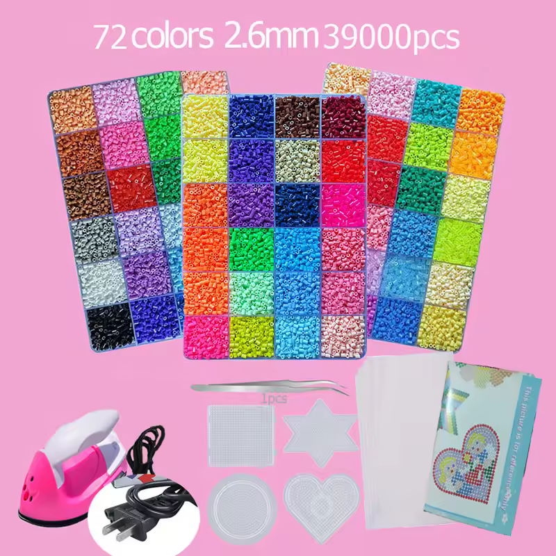 Hama Beads Box Embalagem Thermal mosaic Ferro Educação Beads, Ironing beads Fuse Beads Brinquedo DIY, 24 48 72 Cores 2.6MM 5MM - Image 34