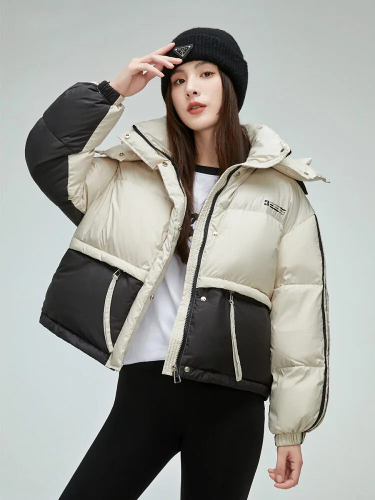 2024 New Women Down Jacket Winter Coat Female Short Parkas Versatile Fashion Leisure Time Outwear Hooded Thick Warm Overcoat