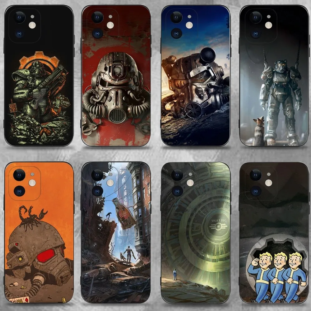 

F-Fallout S-Series 4 Cool Phone Case For iPhone 16,15,14,13,12,11 Plus,Pro Max,XS,X,XR,SE,Mini,8,7,Soft Silicone Black Cover