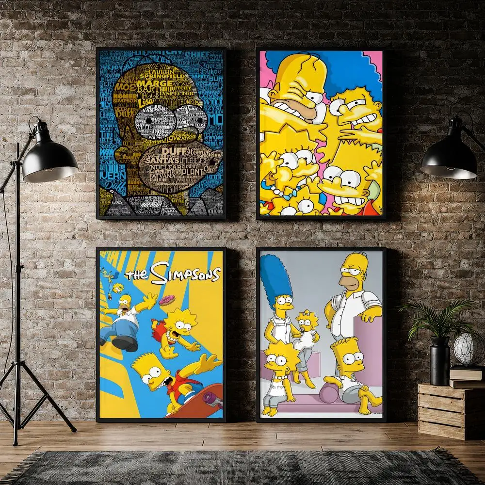 Animation The S-Simpsons Funny Poster Pvc HD Peel and Stick Modern poster Home Office Living Room Dining Room Wall Decor
