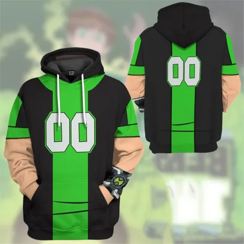 Imagen 2 del producto Sudaderas con capucha populares de Ben 10 Omnitrix, sudadera con estampado 3D de Ben Tennyson de dibujos animados de Anime, chándal de verano para hombres y mujeres, jersey Y2k