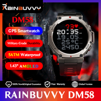 Rainbuvvy DM58 GPS Smart Watch 1.43'' Rugged AMOLED Screen Supports GLONASS BDS Galileo NAVIC QZSS 5ATM Waterproof Smartwatch