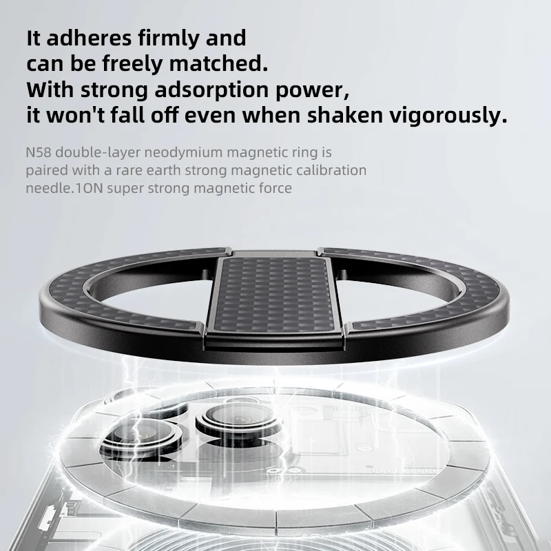 Ultra Thin and Simple Round Metal Mobile Phone Holder Two Sided Magnetic Multiple Scenarios to Free your Hands