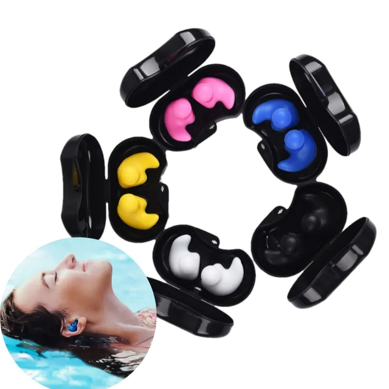 2 قطعة سدادات السباحة مقاوم للماء قابلة لإعادة الاستخدام سيليكون الأذن المقابس الغوص الرياضة المقابس للمياه تصفح الاستحمام الاستحمام اكسسوارات #1