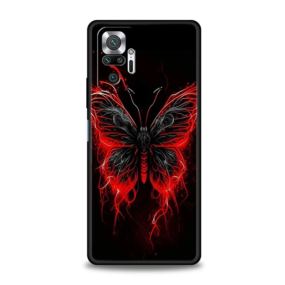 Butterfly Phone Case Cover for Redmi 13C 10C Note 13 12 10 11 Pro Plus 7 8T K40 K50 Gaming Pro Plus 5G Soft Shell Capas Bags TPU