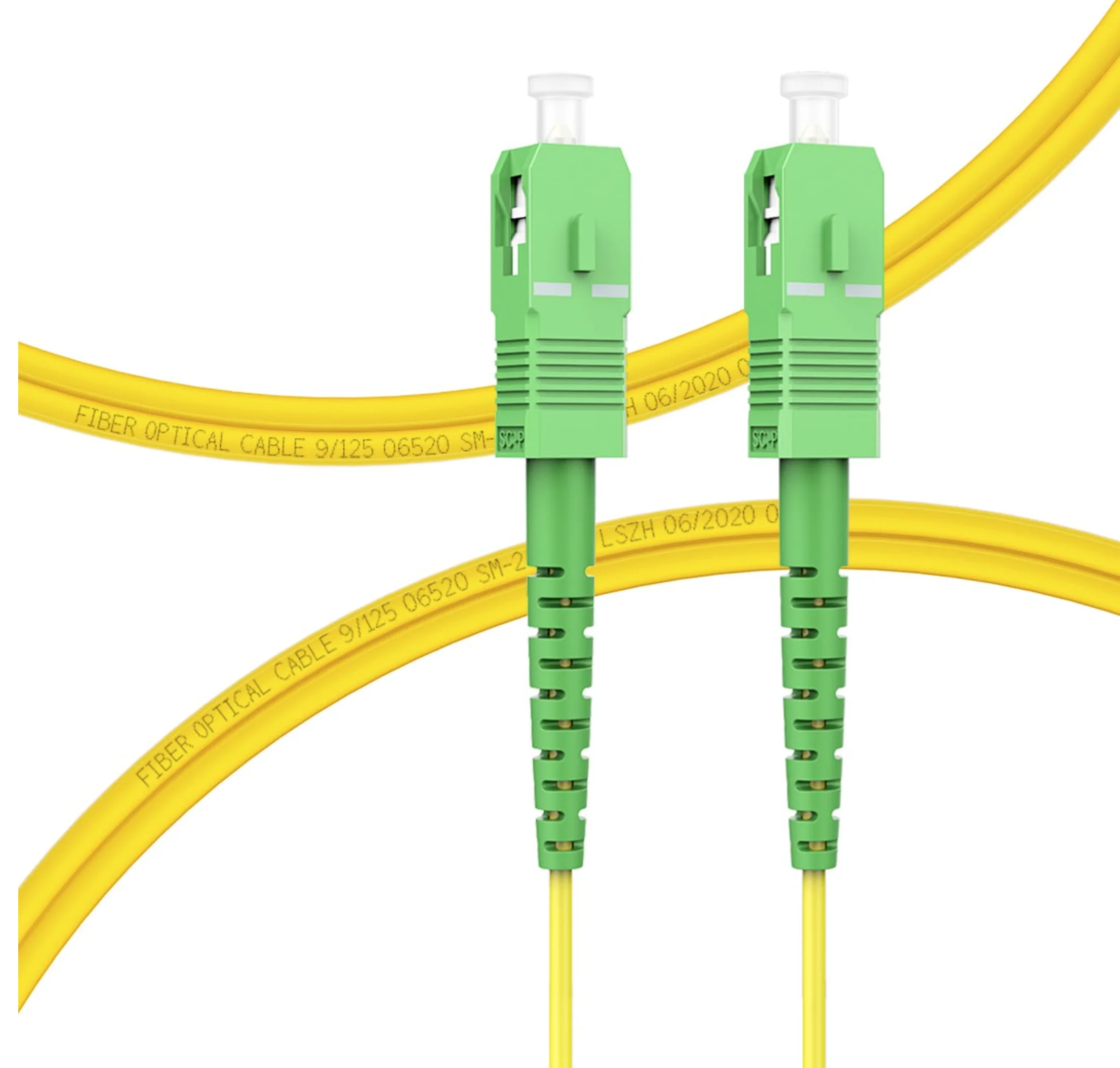 OS2 SC/APC to SC/APC Fiber Optic Cable Single Mode Fiber Patch Cable, Simplex, Length Option 9/125um LSZH 2.0mm