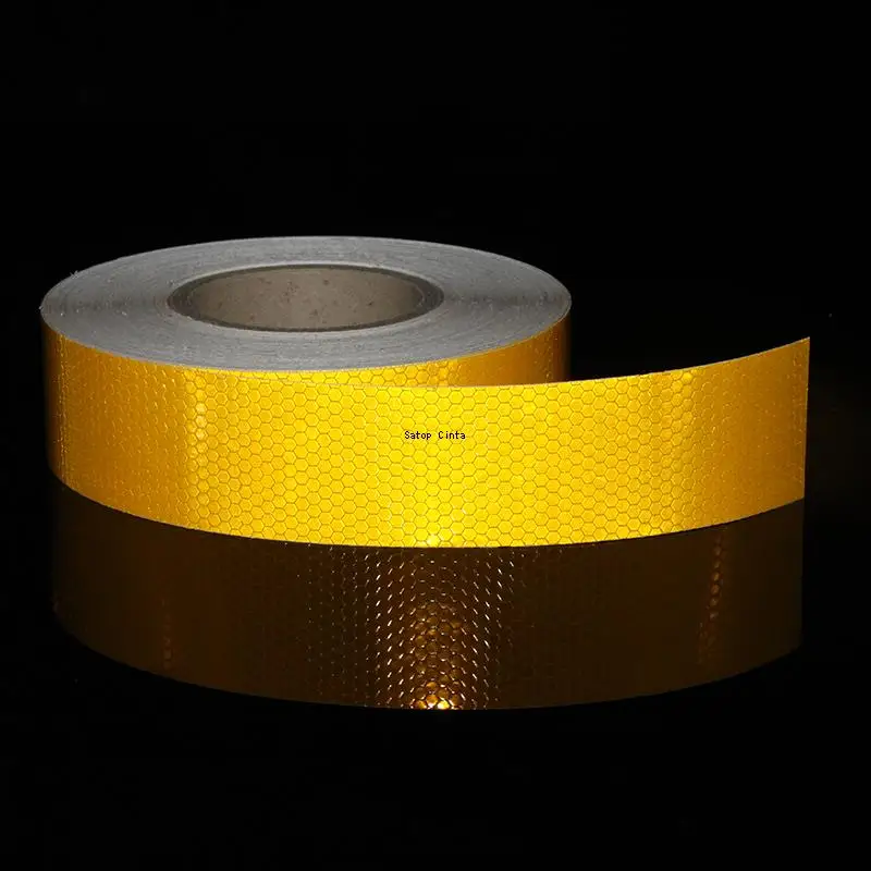 5cm*25m Car Reflective Tapes Sticker Safety Mark Car Styling Self-Adhesive Warning Yellow Waterproof Film For Motorcycle Bicycle