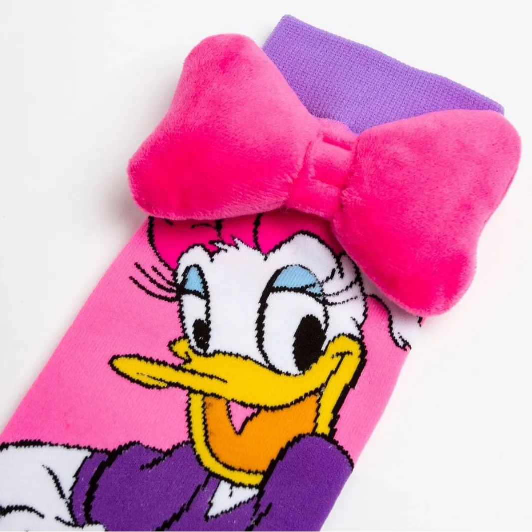 زوج واحد من جوارب ديزني الكرتونية العصرية والإبداعية، جوارب الركبة المحايدة الشهيرة للأطفال على الإنترنت، جوارب ميكي بدون كعب